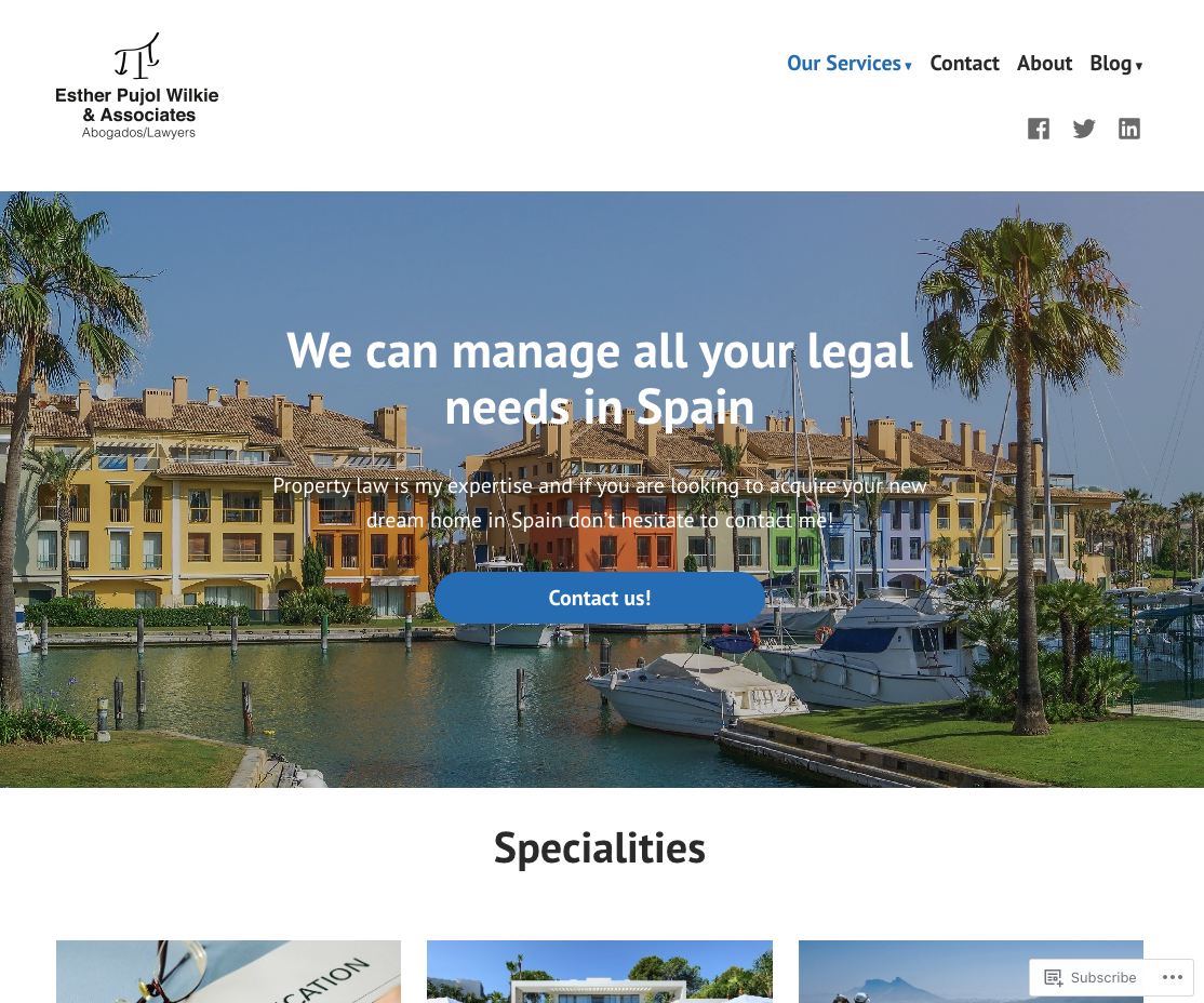 Pujol Wilkie website screenshot