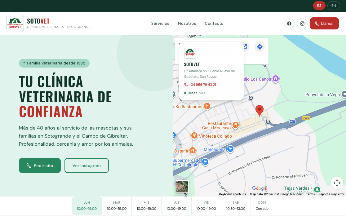 Sotovet website screenshot